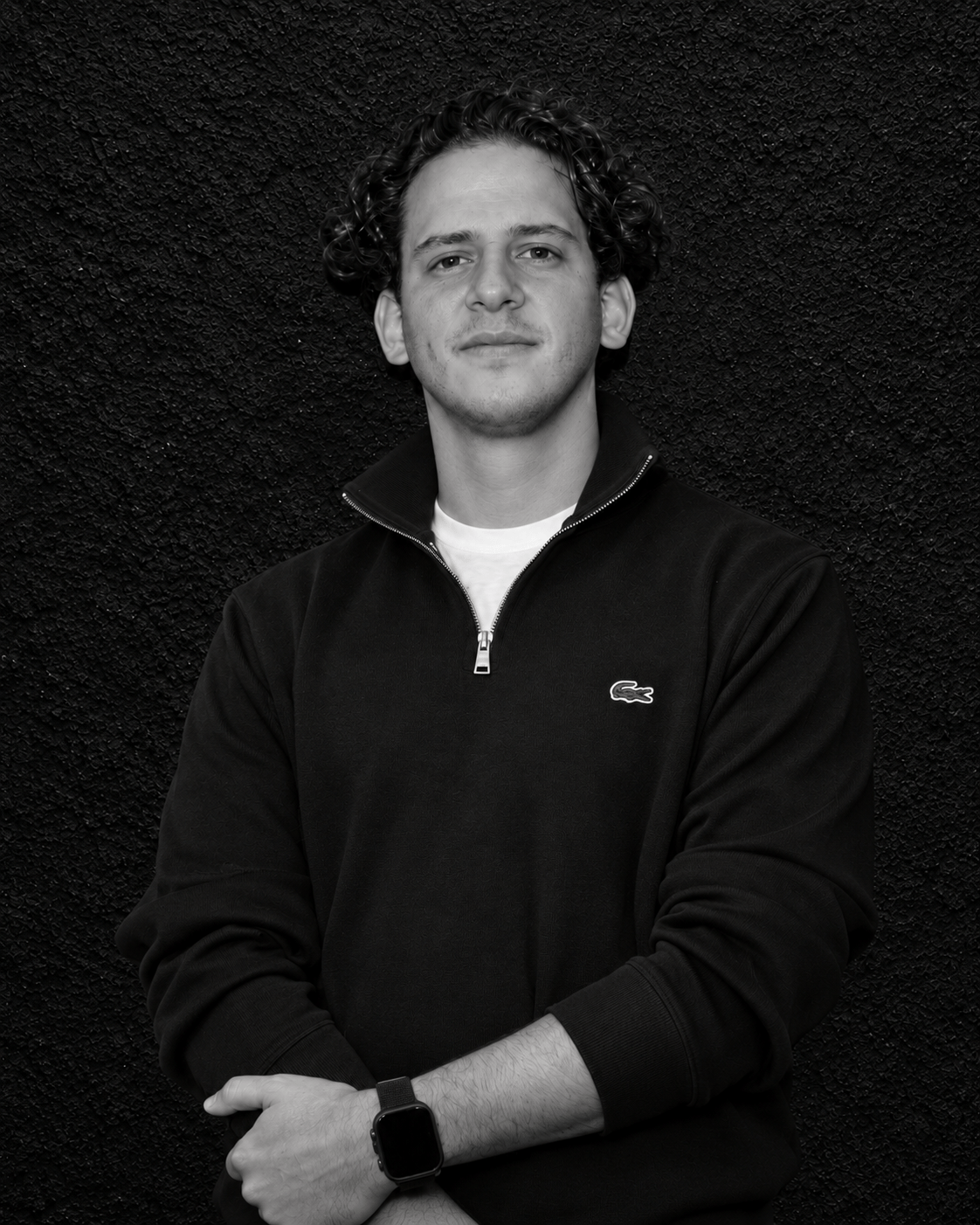 Retrato en blanco y negro de Anthony Salame, socio fundador de Zyman Salame Arquitectos