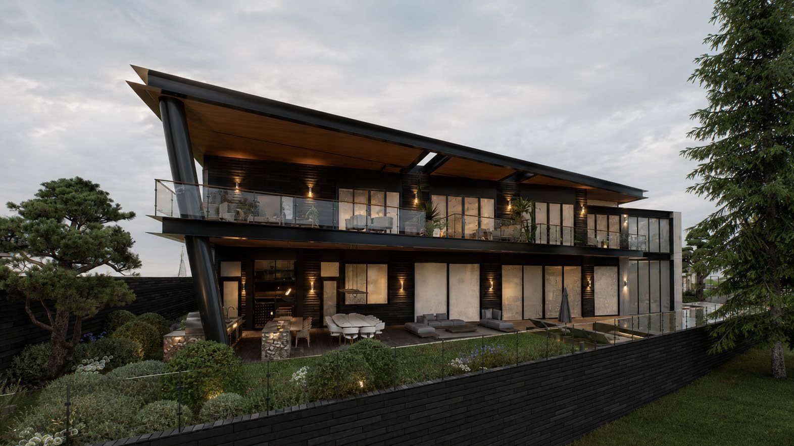 Render original de Casa Río terminada, Zyman Salame Arquitectos